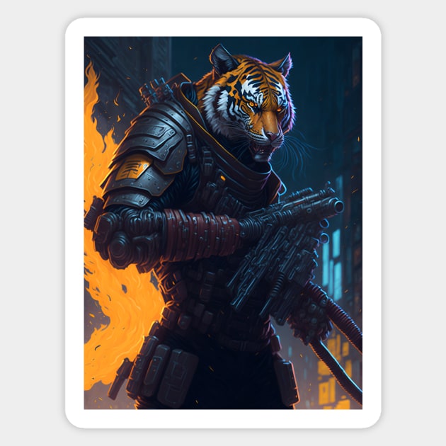 Tiger's Techno Inferno Sticker by star trek fanart and more